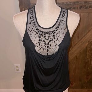 Black beaded shear top